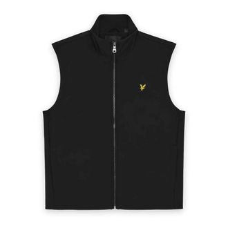 Lyle & Scott Vests, male, Black, Size: XL Mesh Back Softshell Funnel Neck Gilet