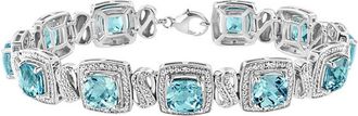 House of Brilliance Haus Of Brilliance Silver 1.85 Ct. Tw. Diamond & Topaz Tennis Bracelet