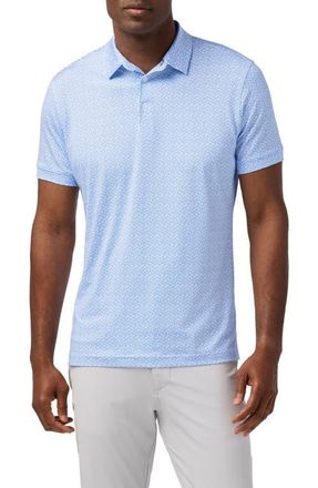 Mizzen+Main Versa Trim Fit Performance Golf Polo in Skyline Blue Lucky Toss at Nordstrom, Size Xx-Large