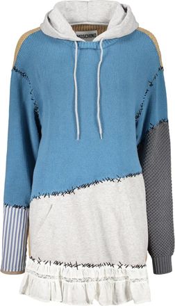 Moschino Felpa oversize a coste - Blu