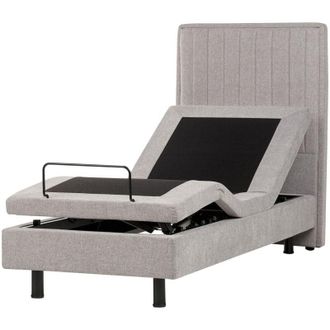 Beliani Letto Tessuto Grigio Chiaro Elettrico Regolabile con Telecomando 80 x 200 cm Duke II