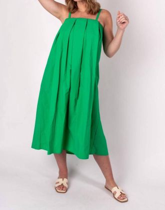 THML Clothing Willow Sleeveless Midi Dress In Green