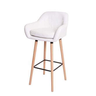 Hhg Nunca Usado] Taburete De Bar Malm&ouml; T381, Taburete De Bar Taburete De Mostrador Certificado Mvg, Imitaci&oacute;n De Cuero, Blanco