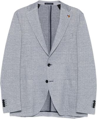 Sartoria Latorre Blazer met visgraatpatroon - Blauw