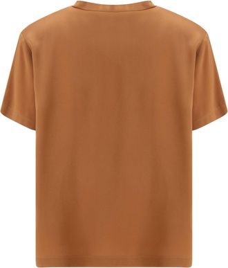 Fabiana Filippi Womens Short-Sleeved V-Neck T-Shirt Beige Viscose T-Shirts & Jerseys