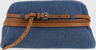 Moschino Clutch Tie Me in denim con tracolla amovibile