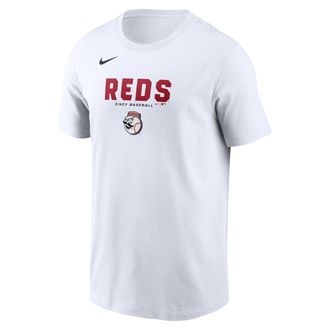 Nike Cincinnati Reds Bold Team Name Nike Mens MLB T-Shirt in White | N19910ARED-D31