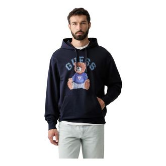 Guess Hoodies & sweatvesten, Heren, Blauw, XL, Katoen, Oversize Hoodie
