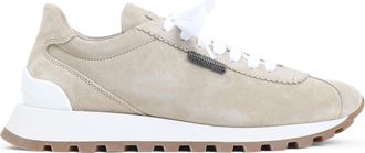 Brunello Cucinelli Climb Beige Suede Leather Sneakers-Donna