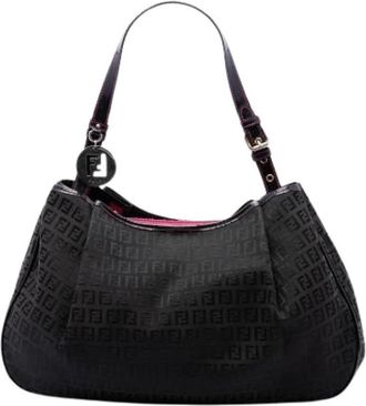 Fendi Pre-owned Canvas fendi-bags - Dames - Vintage Schoudertas - Zwart - ONE Size - Vintage