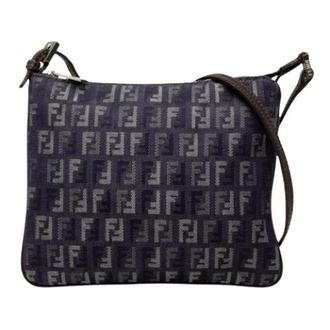 Fendi Pre-owned Denim Crossbody Bag - Dames - Pre-owned - Blauw - Maat: ONE Size Denim
