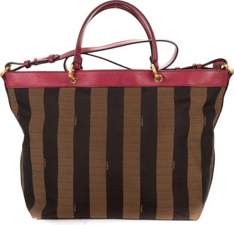 Fendi Pre-owned Womens Medium Pequin Zip Tote Shoulder Bag - Pink - One Size