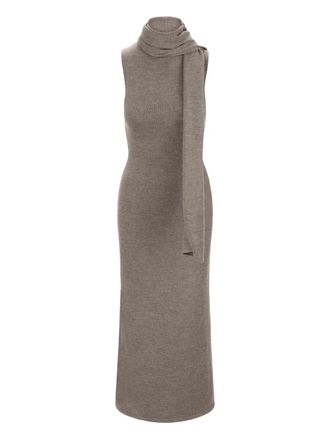 Staud roll-neck sleeveless midi dress - Beige