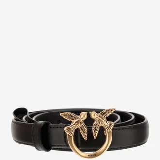 PINKO Love berry leather belt ピンコ Pinko Love Berry H4 leather belt for women 100120a0f1 Black