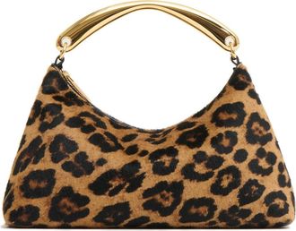 Mansur Gavriel Rhea Metal Handle Genuine Calf Hair Bag in Leopard at Nordstrom