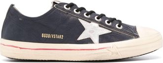 Golden Goose V-Star distressed-effect leather sneakers - men - Calf Leather/Rubber/Calf Leather - 39 - Blue