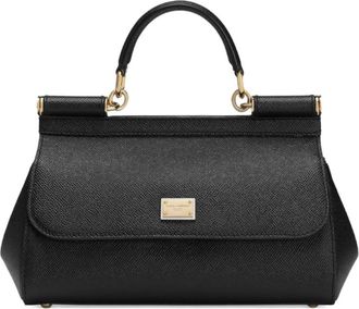 Dolce & Gabbana Zwarte Foldover Top Tas - Dames - Handtassen - Zwart - ONE Size - Tassen