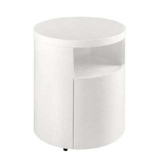 Angel Cerd&aacute; Model White MDF Bedside Table 1 Drawer, Soft-Close