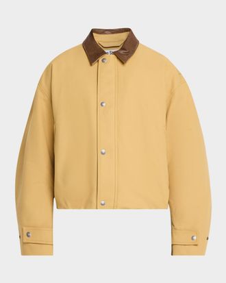 Acne Studios Men & apos;s Opado Satin Leather-Collar Bomber Jacket