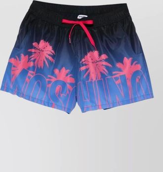 Moschino beach shorts palm tree print nylon silk