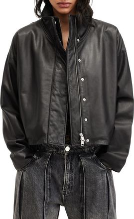 AllSaints Ryder Leather Jacket in Black at Nordstrom, Size X-Small