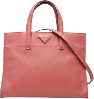 Prada Pre-owned Saffiano Leather 2way Bag - Dames - Vintage Shopper - Roze - ONE Size - Leer - Vintage