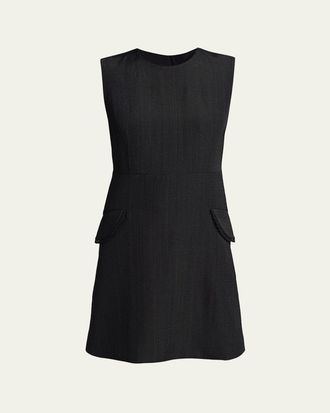 Jil Sander Embroidered Pockets Sleeveless Mini Dress