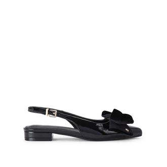 Kurt Geiger Womens Aura Bow Flat Sandals - Black - Size UK 3