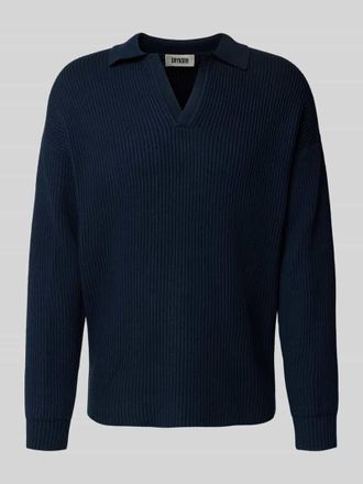 Drykorn Drykorn Strickpullover mit Polokragen in Blau, Größe XXL