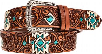 Hooey Womens Dyani 1.5 Leather Filigree Belt In Brown