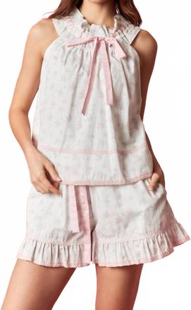 Peach Love California Queen Charlotte Pajama Set In Light Pink