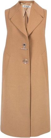 Off-white Wool Blend Longline Camel Jacket Size XS