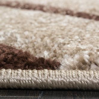 Paco Home Paco Home - Alfombra De Dise&ntilde;o Con Ribetes Estampado Con Rayas Marr&oacute;n Beige Crema Moteada 230x320 Cm