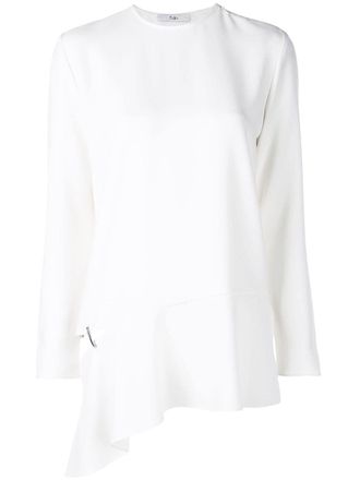Tibi long sleeve detached hem blouse - White