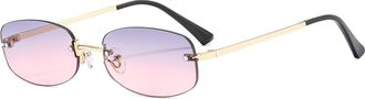 Generic Rimless Mens Party Sunglasses Outdoor Vacation Womens Sports Commuter Sun Glasses(Pink)