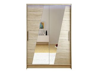 Mirjan24 Armario Closico Pacron Viii, Roble Sonoma, 200x120x58cm, Puertas De Armario: Correderas, N&uacute;mero De Estantes: 5, Led