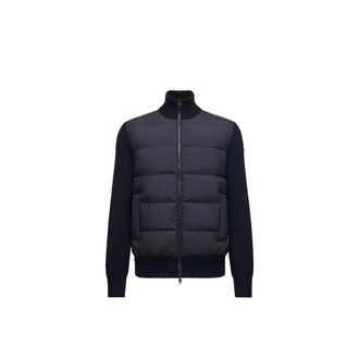 Moncler Moncler Padded Wool Zip-up Cardigan, Men, Blue, Size: 3xl