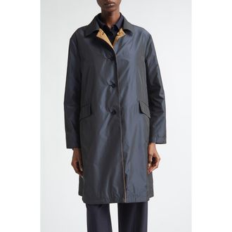 Herno Techno Reversible Taffeta Jacket in 9257 Navy To Camel at Nordstrom, Size 12 Us