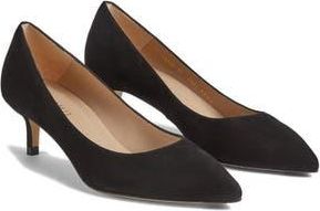 L.k. Bennett Audrey Pointed Toe Kitten Heel Pump in Black Suede at Nordstrom Rack, Size 39