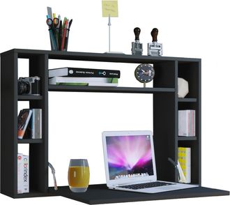 ebuy24 Ebuy24 - Vcm Mesa De Ordenador Colgante Mesa Plegable Escritorio De Pared Dimensiones Aprox. Al. 60 X An. 90 X T. 20 Cm Escritorio - Wandila (negro)