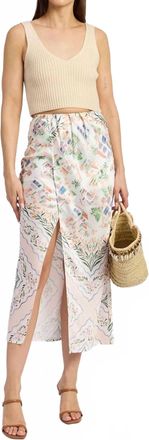 En Saison Floral Draped Wrap Maxi Skirt In Ivory