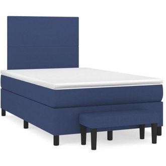 vidaXL Cama Box Spring Con Colch&oacute;n Tela Azul 120x190 Cm Vidaxl
