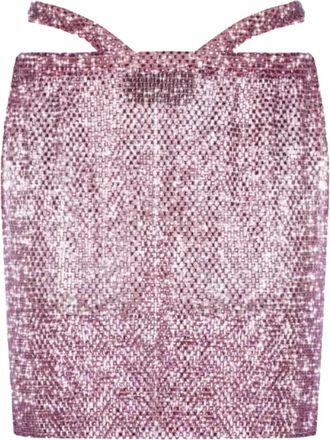 Santa Brands crystal-embellished mesh mini skirt - Purple