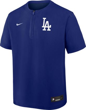 Nike Los Angeles Dodgers Authentic Collection Nike Mens Dri-FIT MLB 1/4-Zip Short-Sleeve Windshirt in Blue | 04HF0EXFLD-Q9T