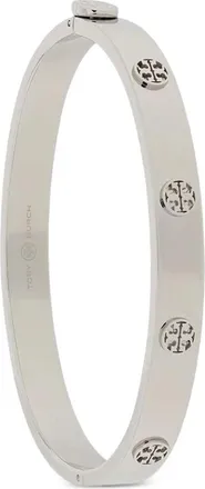 Tory Burch Bracciale con logo goffrato - Argento