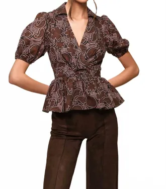 Hutch Fowler Top In Black/copper Rodeo Floral