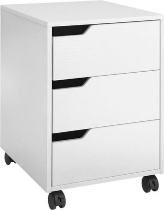 HOMCOM Armario Archivador M&oacute;vil para Oficina Cajonera Madera 3 Cajones 40x50x57.5cm mdf