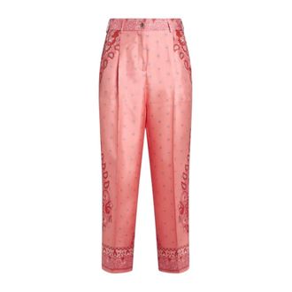 Etro Etro, Tapered Trousers, female, Pink, Size: M Silk Polyester Pants