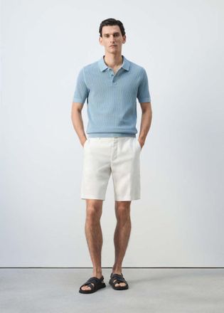 Mango Bermuda slim-fit 100% lino bianco sporco - Uomo - 44 - MANGO MAN