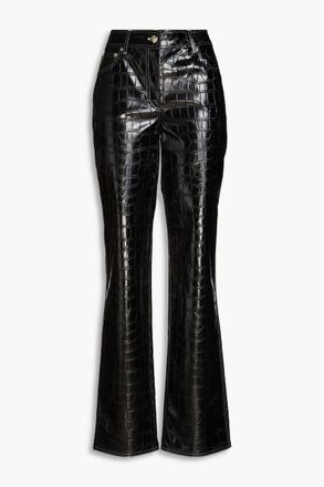 Stand Studio Sandy croc-effect straight-leg pants - Black - FR 32